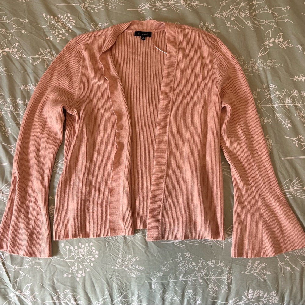 Verve Ami Pink Open-Front Cardigan Sweater
